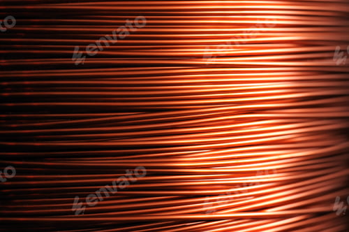 Preview: Close-up of a coil of red copper wire