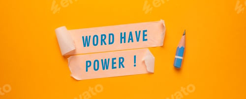 Preview: Close up Representation of Words have Power Concept Idea