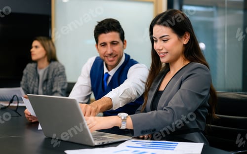 Preview: Group of business team meeting and brainstorming at office