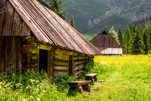 Preview: Beautiful cottages and footpath in Tatras Mountains, Poland