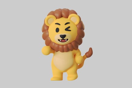 Preview: Friendly cartoon lion mascot