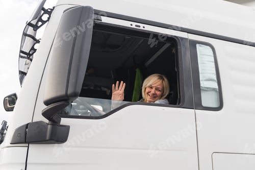 Preview: Mid age 50s woman truck driver