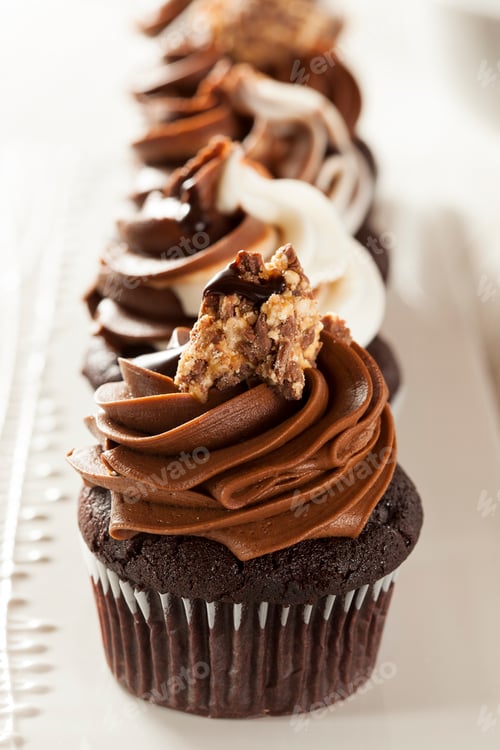 Preview: Homemade Chocolate Cupcake with chocolate frosting