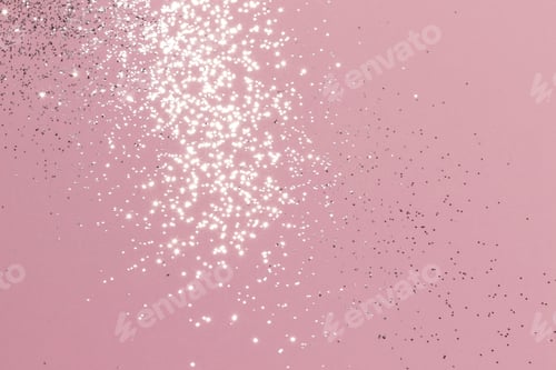 Preview: Sparkling silver glitter on pink background