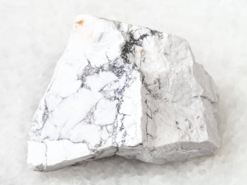 Preview: rough Howlite stone on white