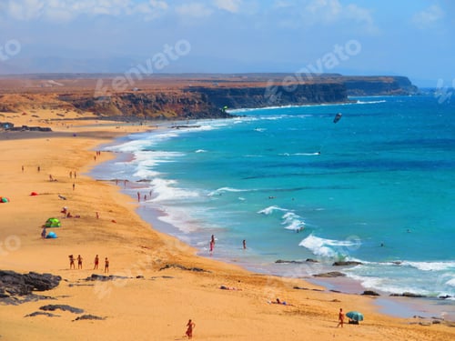 Preview: Beach of Fuerteventura front of the Atlantic Ocean, Canary Islands, Spain