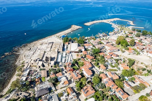 Preview: Aerial view of ancient Side town, Antalya Province, Turkey