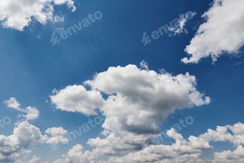 Preview: Blue sky background with clouds in summer day