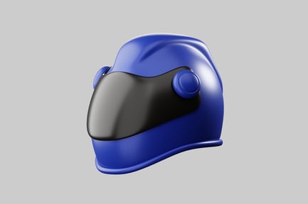 Preview: Blue racing helmet with visor