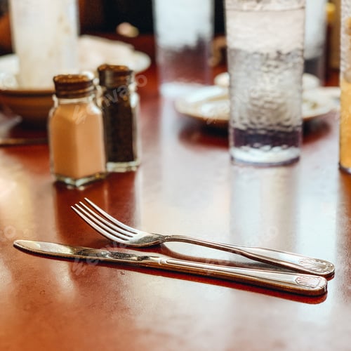 Preview: Silverware on the table at a diner restaurant