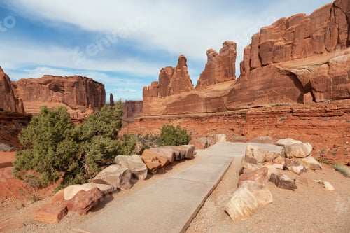 Preview: Landscape of the unique sandstone rock formation in the desert. American Nature Background