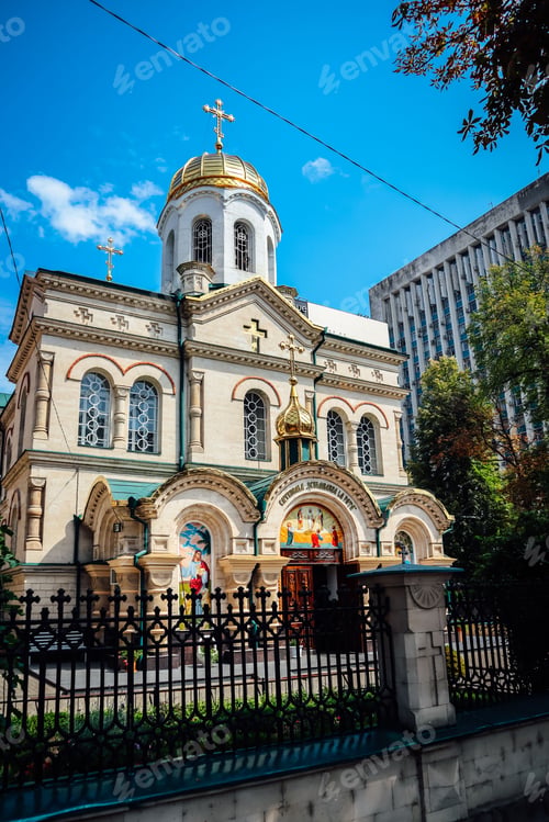Preview: Vibrant Christian Orthodox Church standing in the center of Chisinau, Republic of Moldova