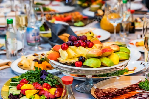 Preview: Beautiful fruit plate on festive table