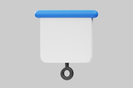 Presentation screen with pull string