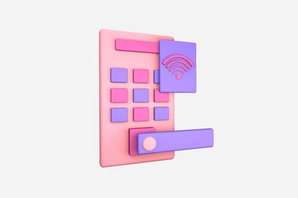 Preview: Smart Door Lock Clean 3D Illustration