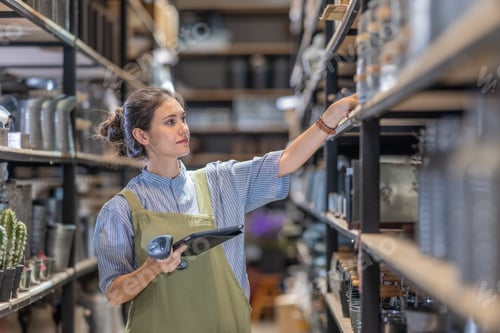 Preview: A Female Entrepreneur in a Family Run Ceramic Business Checking Stock