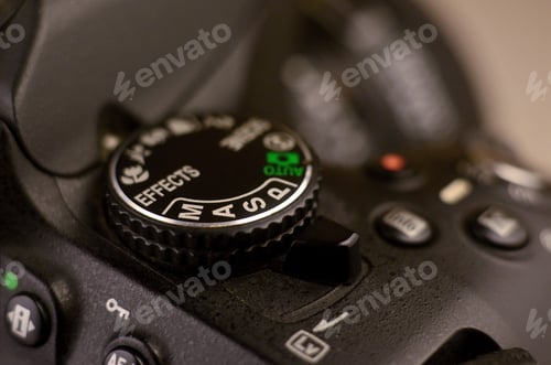 Preview: Close-up macro shot of a modern digital SLR camera