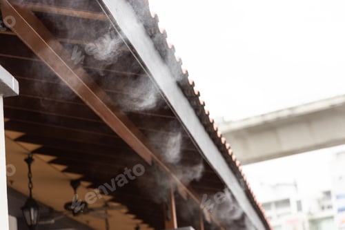 Preview: Mist cooling system on commecial building to manage ambient temperature