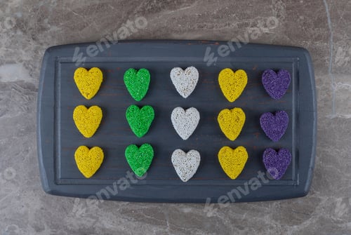 Preview: delicious cookie on the tray, on the marble background