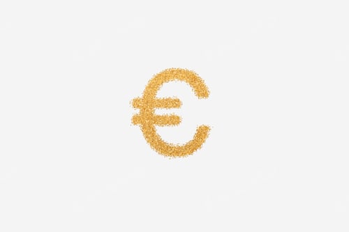 Preview: Golden Euro Symbol on White Background