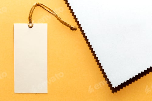 Preview: Blank Tag with White Paper Zig Zag Design