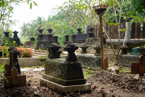 Preview: tombstone in javanese muslim grave yard cemetery