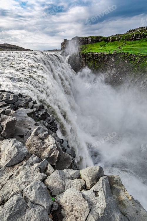 Preview: Panorama of huge Dettifoss waterfall in Iceland