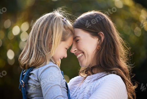 Preview: Shot of a mother and her little daughter bonding together outdoors
