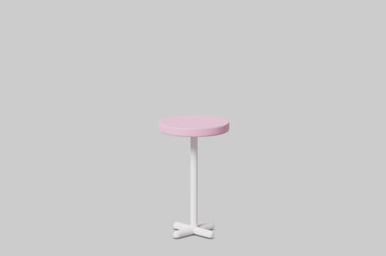 Preview: Round table with pink top and white base