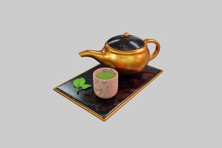 Preview: Matcha tea set with leaves