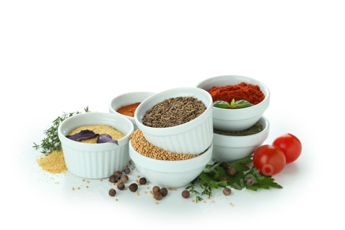 Preview: Different aromatic spices isolated on white background