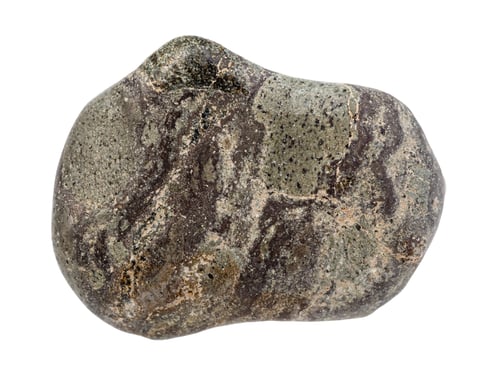 Preview: tumbled Suevite rock isolated on white