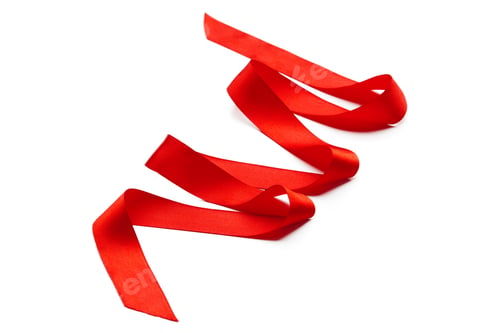 Preview: Red ribbon isolated on white