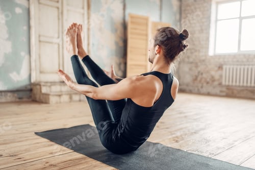 Preview: Meditation in yogi studio, full concentration