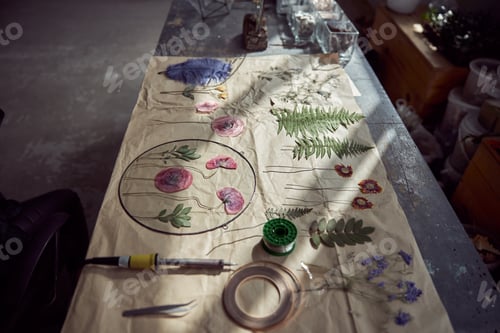 Preview: Flourist shop with different kinds of dryed flowers