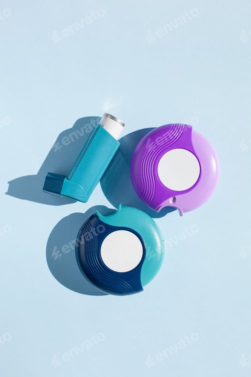 Preview: asthma inhaler medicine. medical treatment