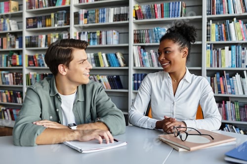 Preview: A passionate teacher guides her eager student in a vibrant library filled with knowledge