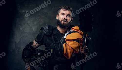 Preview: Experienced hockey player has a photo session