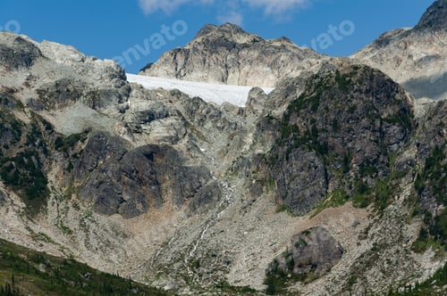 Preview: Closeup shot of the rocky mountain top of Brandywine in Whistler, Canada