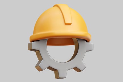 Preview: Industrial Gear And Yellow Hard Hat For Construction Projects