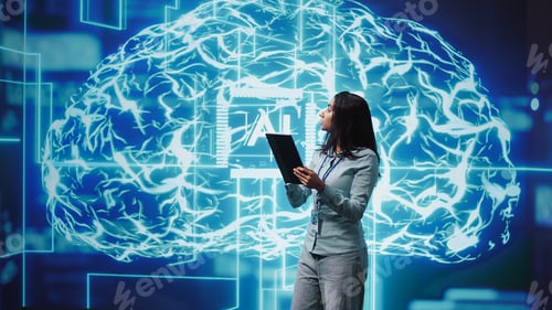 Preview: Developer using tablet to implement artificial intelligence parallel processing