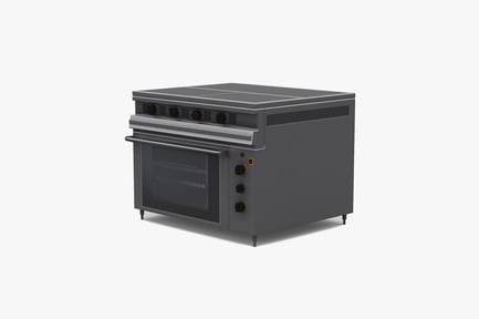 Preview: Commercial oven with multiple burners and control panel