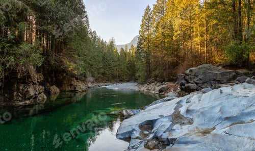 Preview: View of the river in the Canadian Mountain Landscape