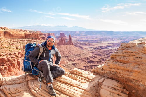 Preview: Hiker In Canyonlands National Park In Utah, Usa