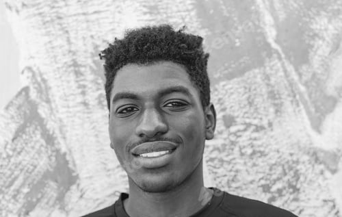 Preview: Young african boy smiling on camera - Black and white editing