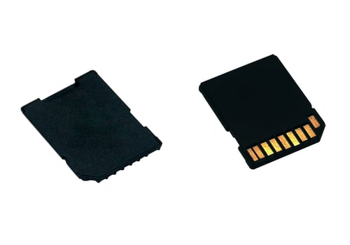 Preview: Black SD memory card isolated on white background