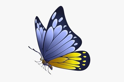 Preview: Cartoon Butterfly with Customizable Wing Texture