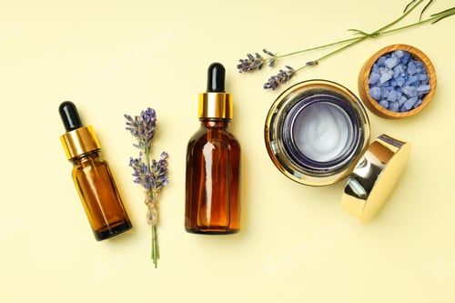 Preview: Concept of skin and face care, lavender cosmetic