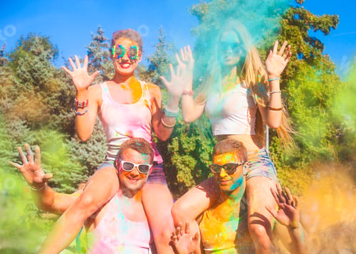 Preview: Happy friends on holi color festival
