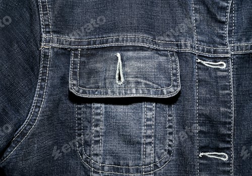 Preview: Close Up of a Dark Denim Jacket